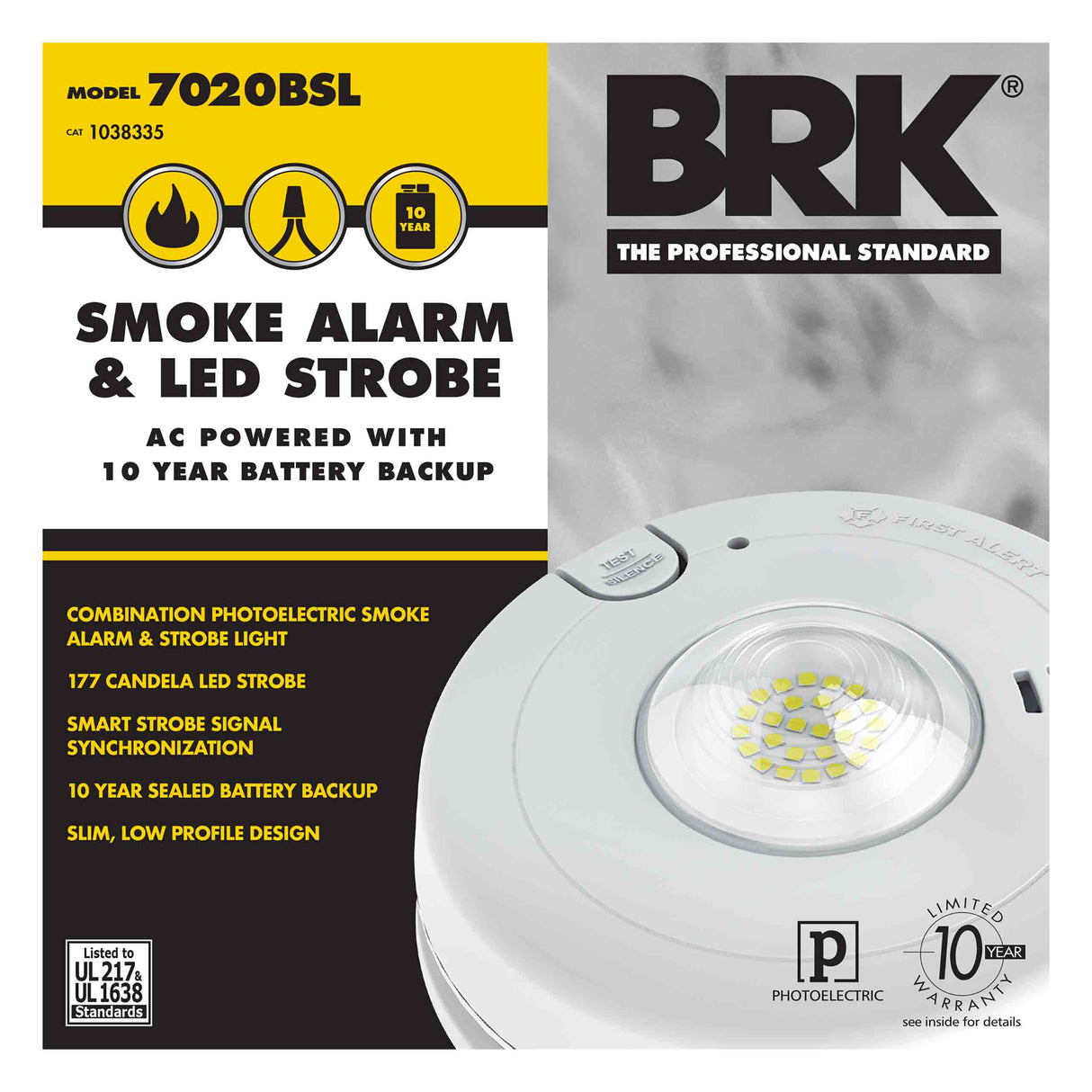 Carton - Hardwired Hearing Impaired Smoke Alarm with LED Strobe Light - Photoelectric