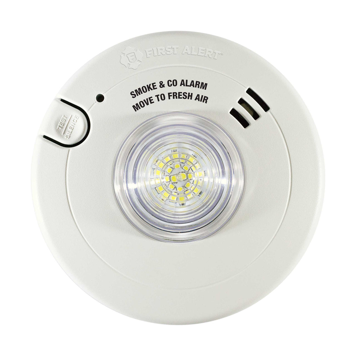 Front - Hardwired Hearing Impaired Combo Smoke & CO Alarm with LED Strobe Light - Photoelectric