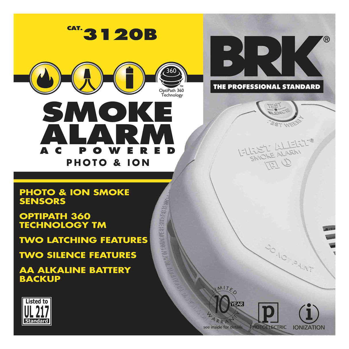 Carton - Hardwire Dual Photoelectric and Ionization Sensor Smoke Alarm with Battery Backup