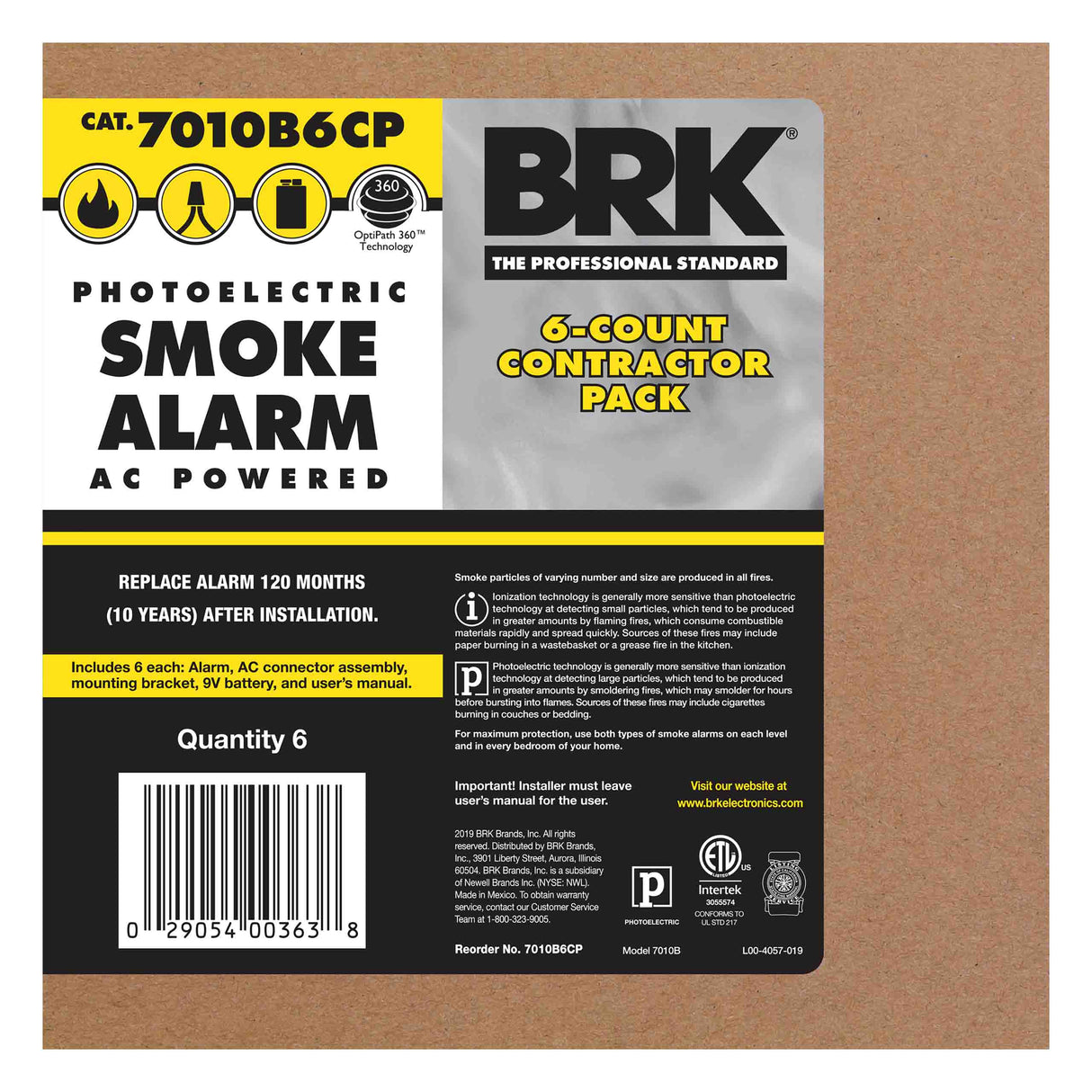 Smoke Alarms front view 6 pack