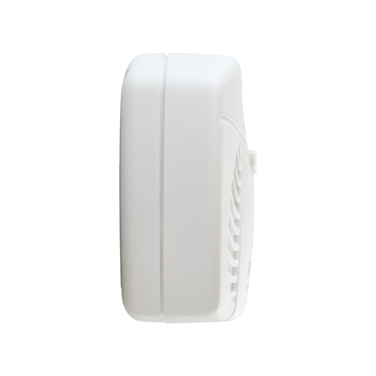 Side of white CO7B01DA Battery CO alarm