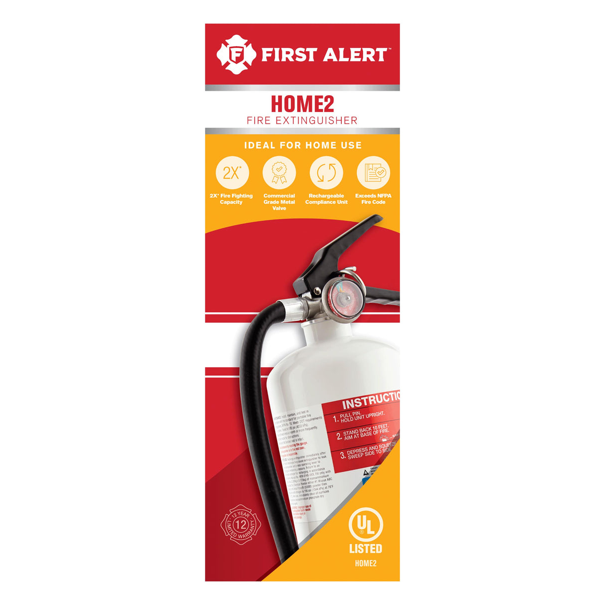 Front Package - Rechargeable Fire Extinguisher (Red)