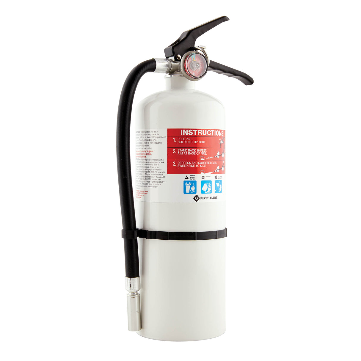 First Alert White Fire Extinguisher front view