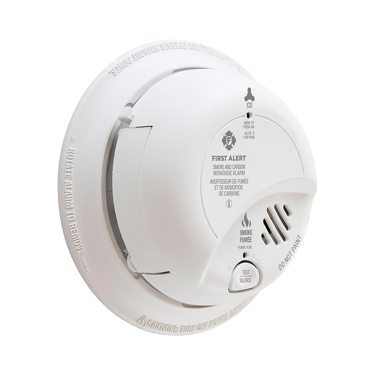 Hardwired Smoke and CO Alarm with Battery Backup - At an Angle