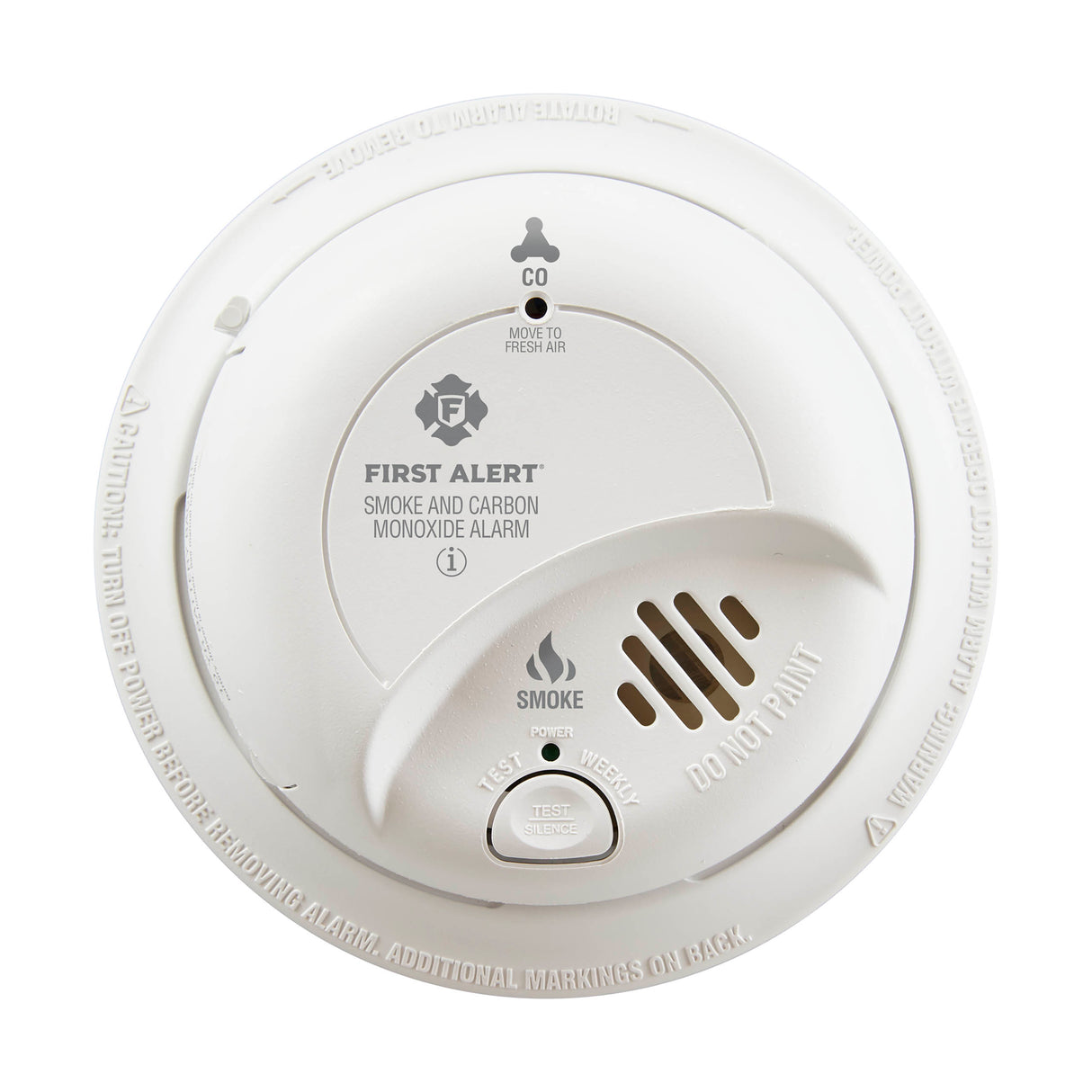 Front - Hardwired Smoke and Carbon Monoxide Alarm with 10 Year Sealed Battery Backup