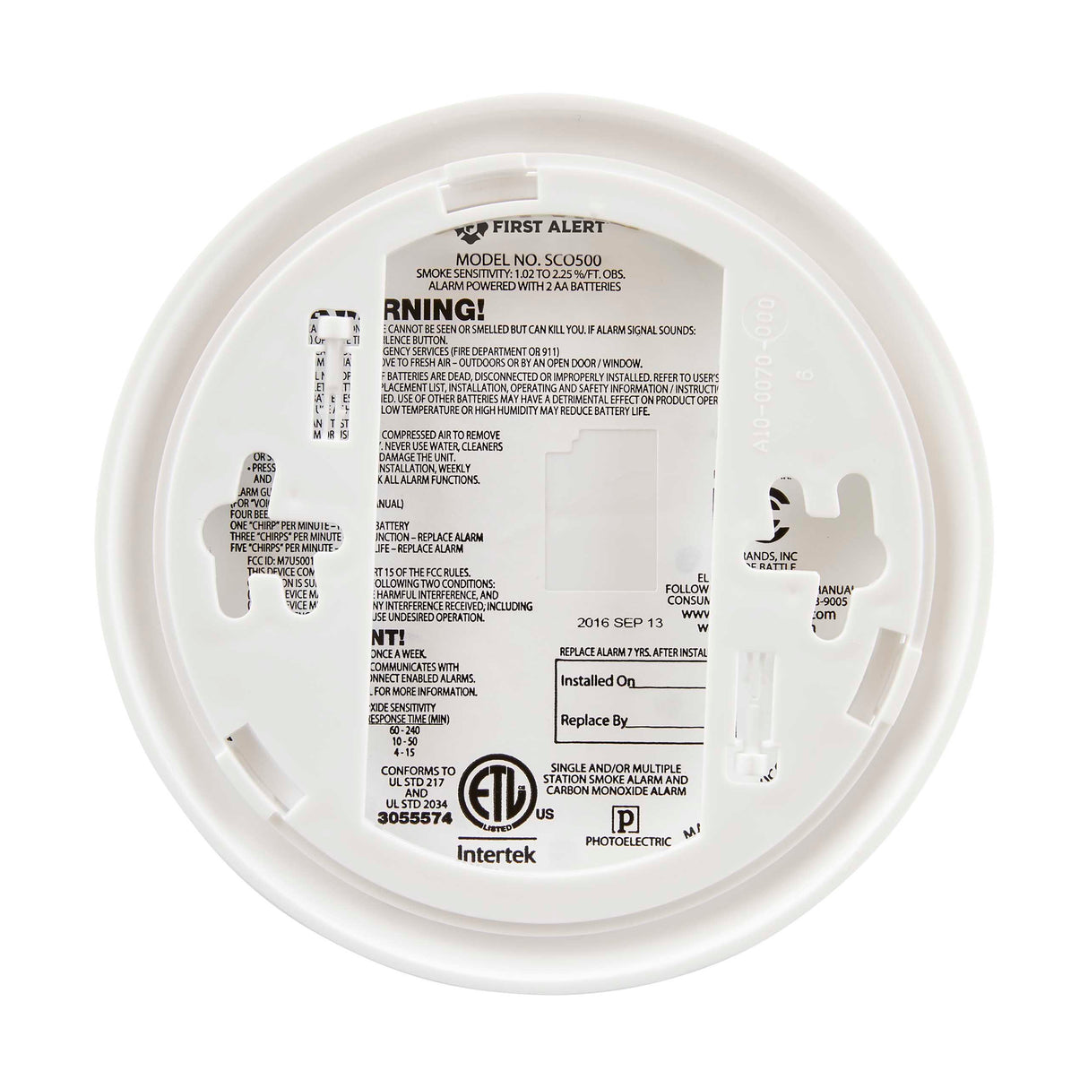 Back - Wireless Interconnected Photoelectric Smoke and CO Combo Alarm with Voice and Location