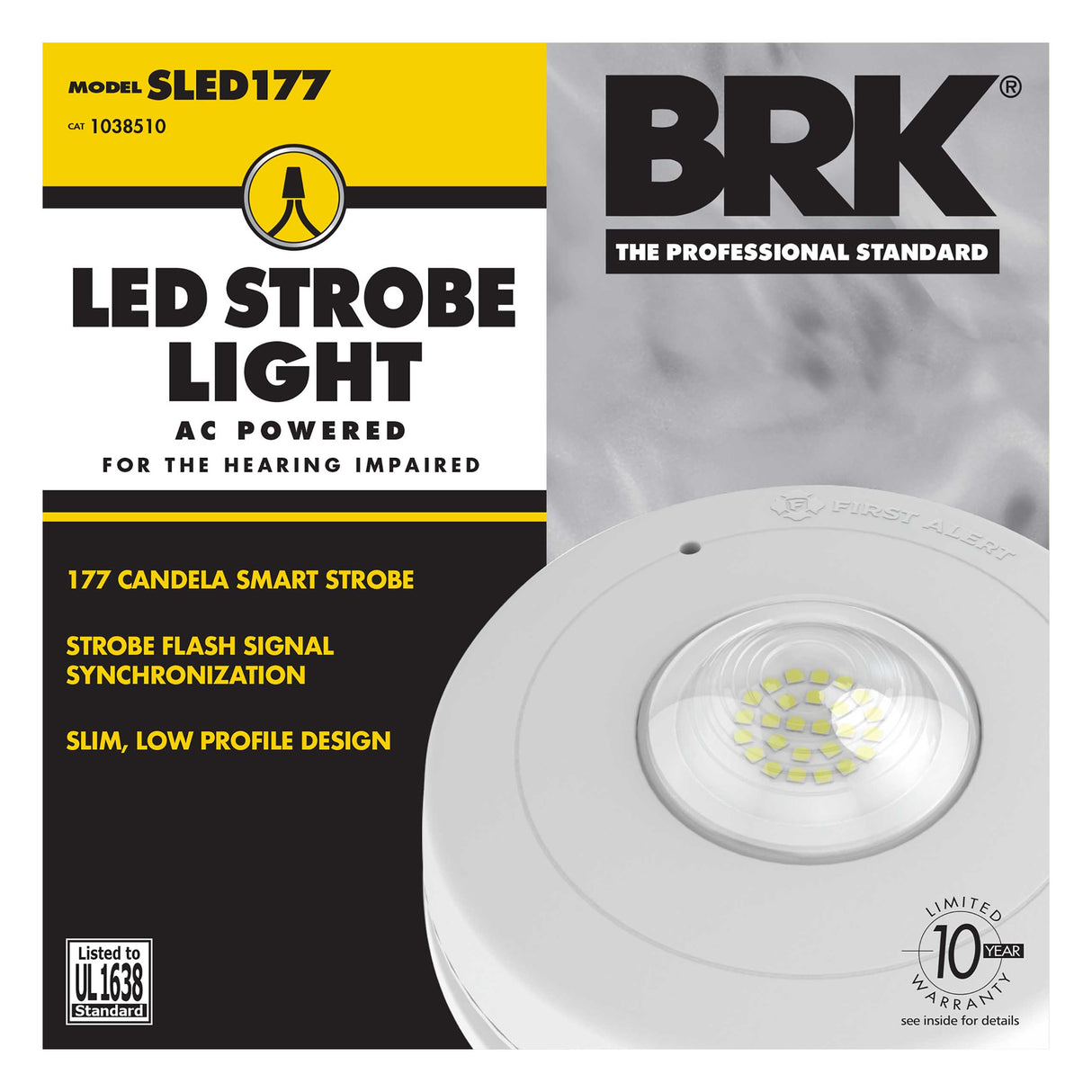 Hardwired signaling device with 177 candela strobe light