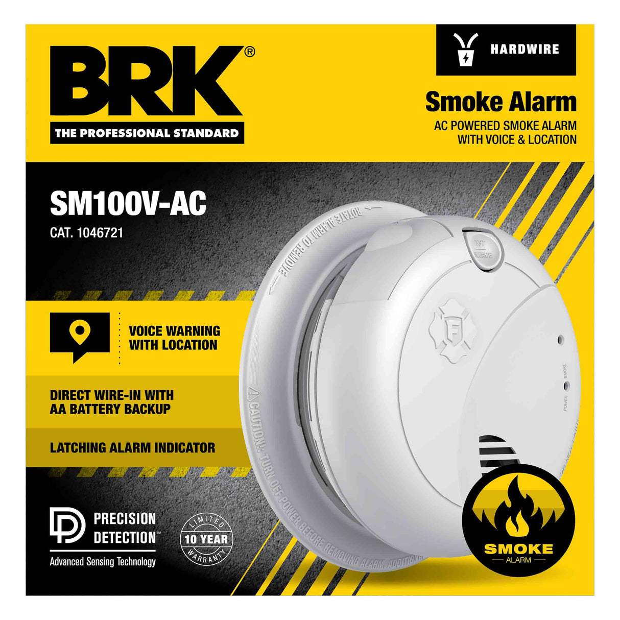 Interconnect Hardwire Smoke Alarm with Battery Backup and Voice Alerts