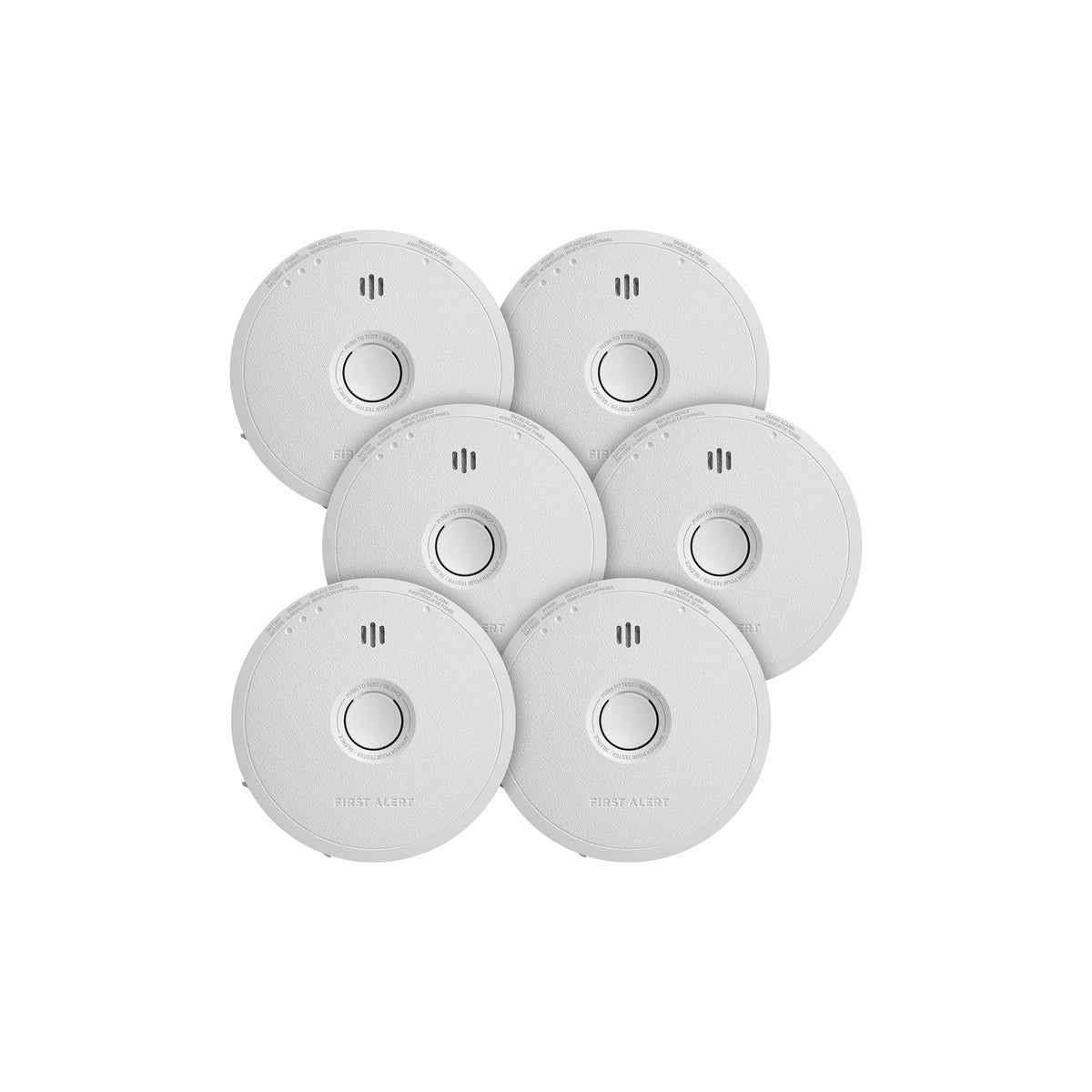Front view of SM601A Battery Powered Smoke Alarm - 6 pack CA