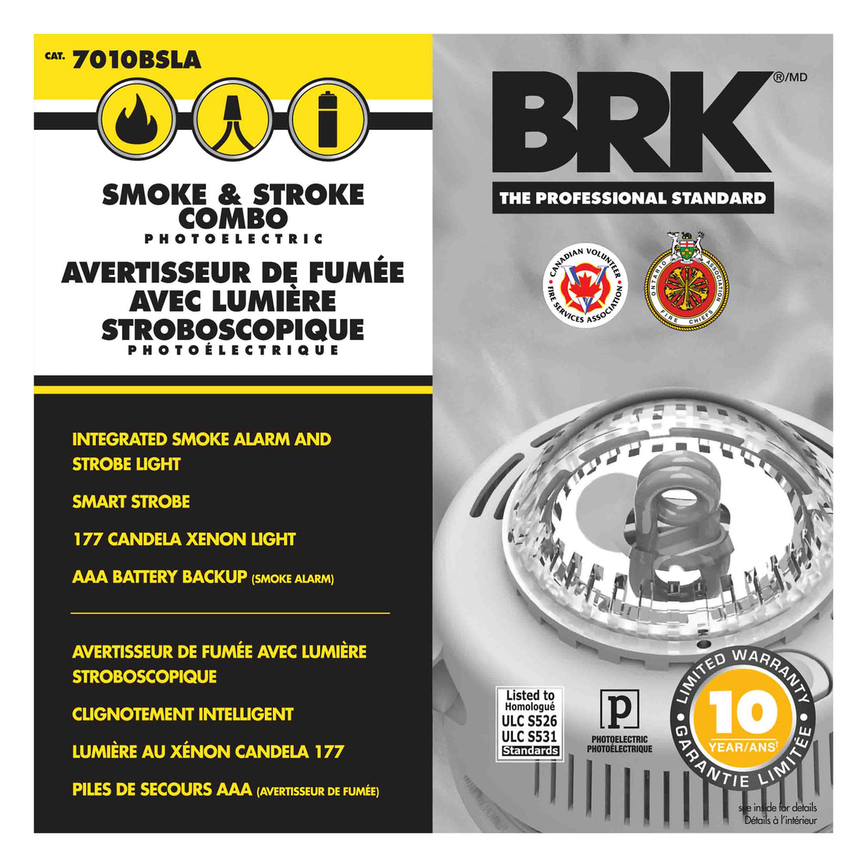 Hardwired Photo Smoke/Strobe with AA Battery Backup