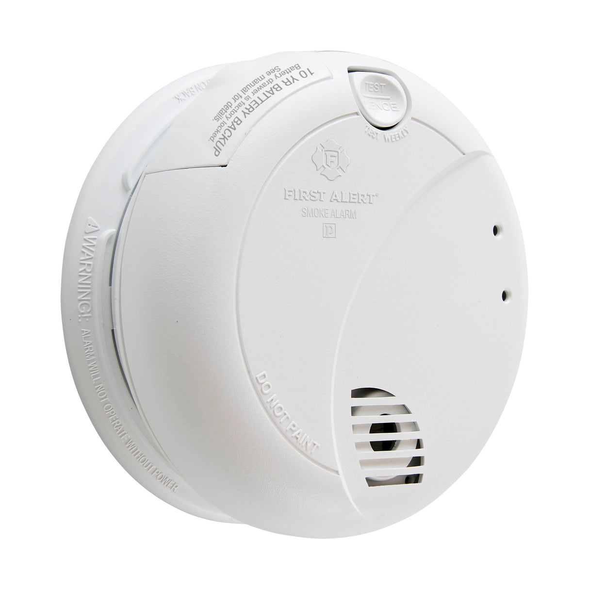 Angle - Hardwired Photoelectric Smoke Alarm with 10-Year Lithium Battery Backup