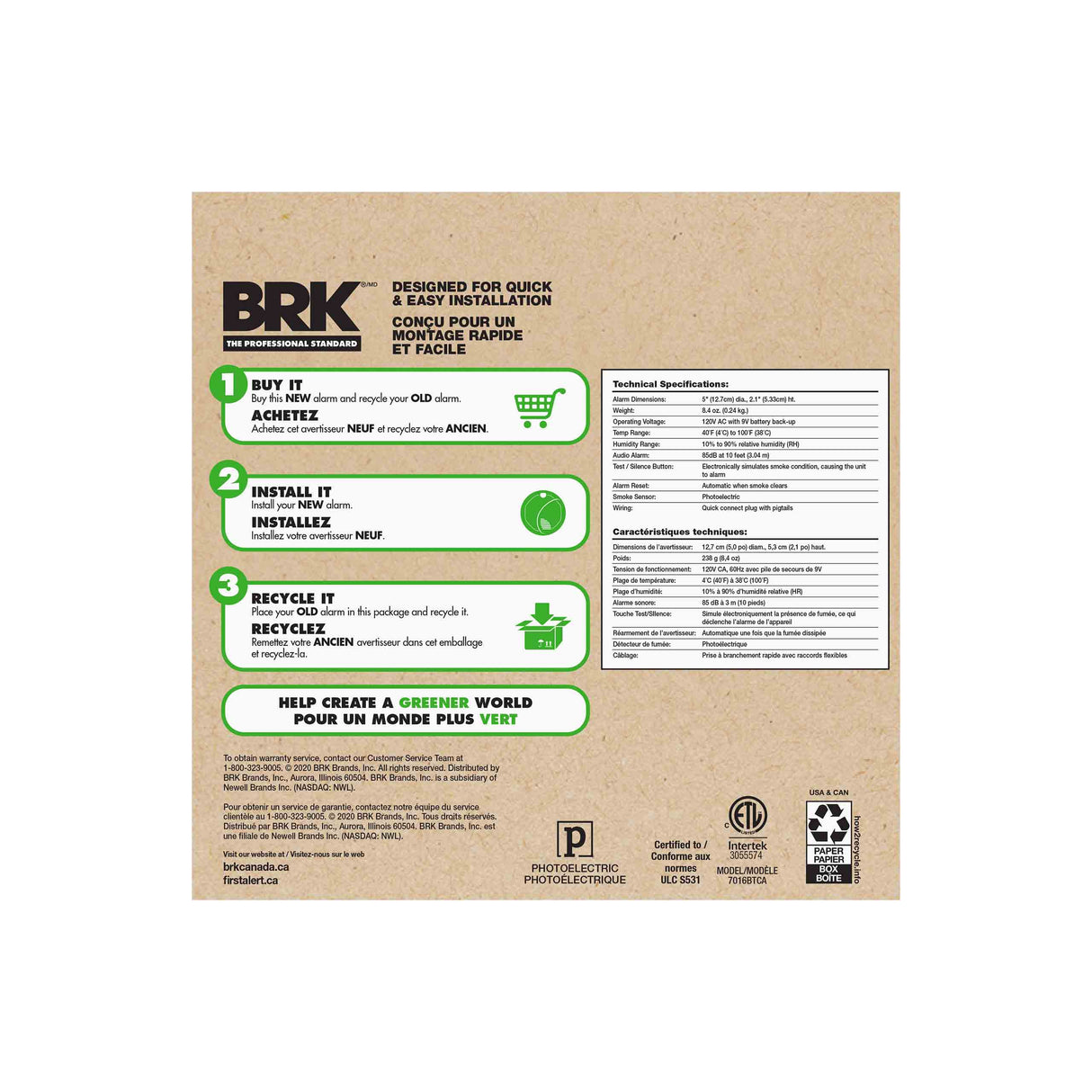 Hardwired Photo with 9V Battery Backup - Zero Waste