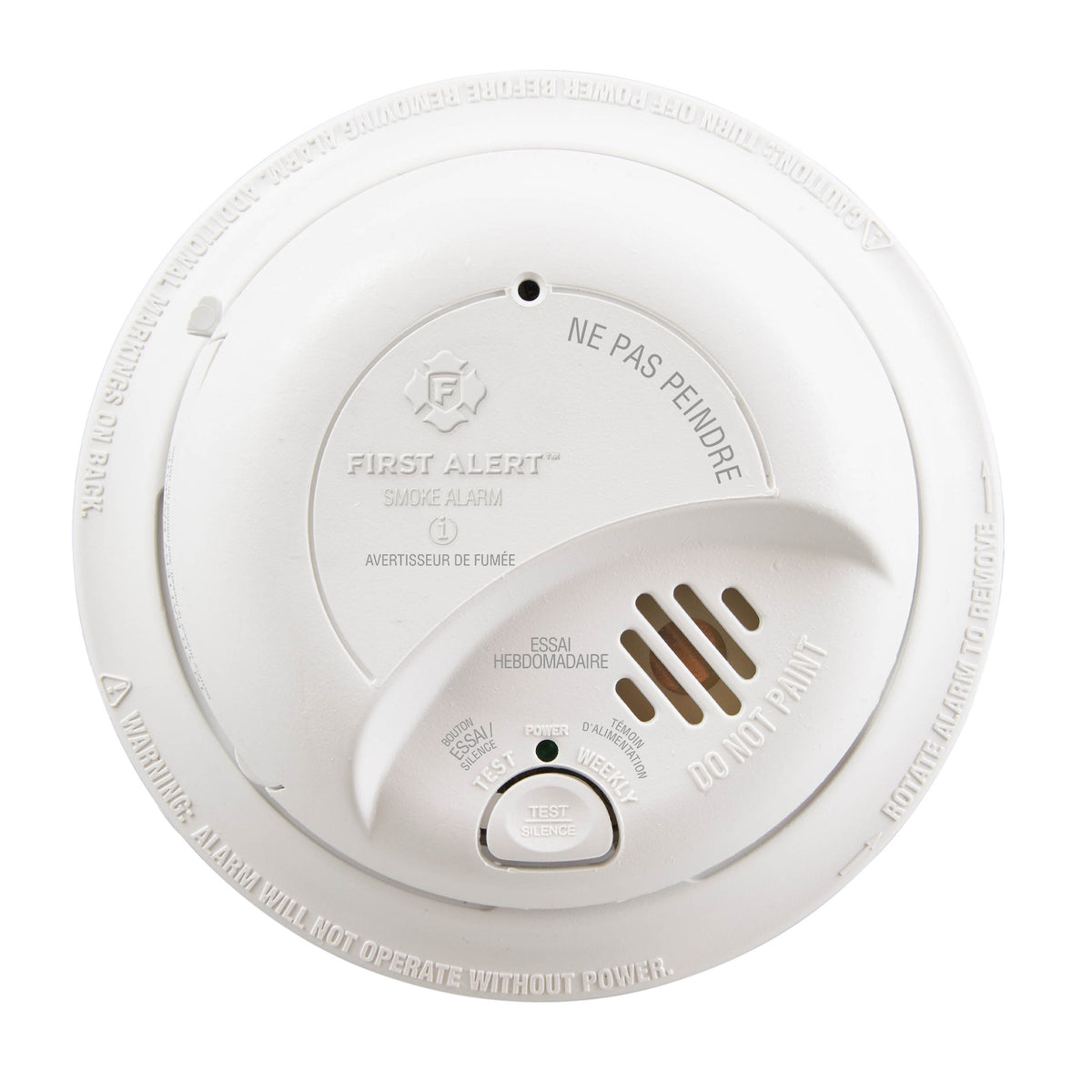 9120LBLA Hardwired Ionization Smoke Alarm with 10 Yr Battery Backup - Front