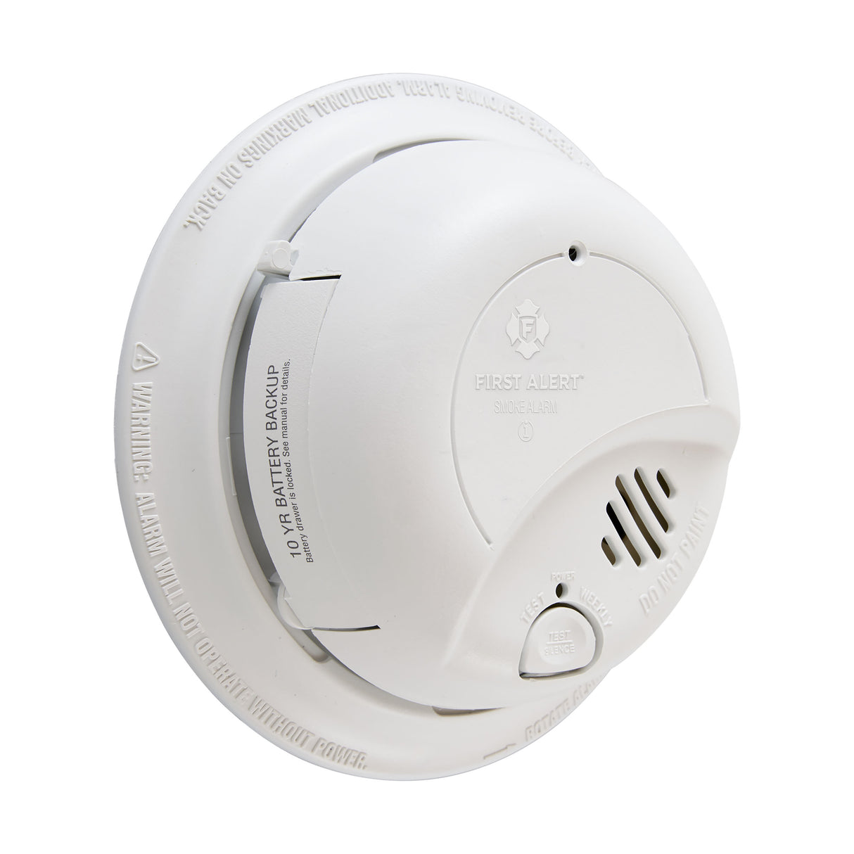 Angle - Hardwired Ionization Smoke Alarm with 10 Year Battery Backup