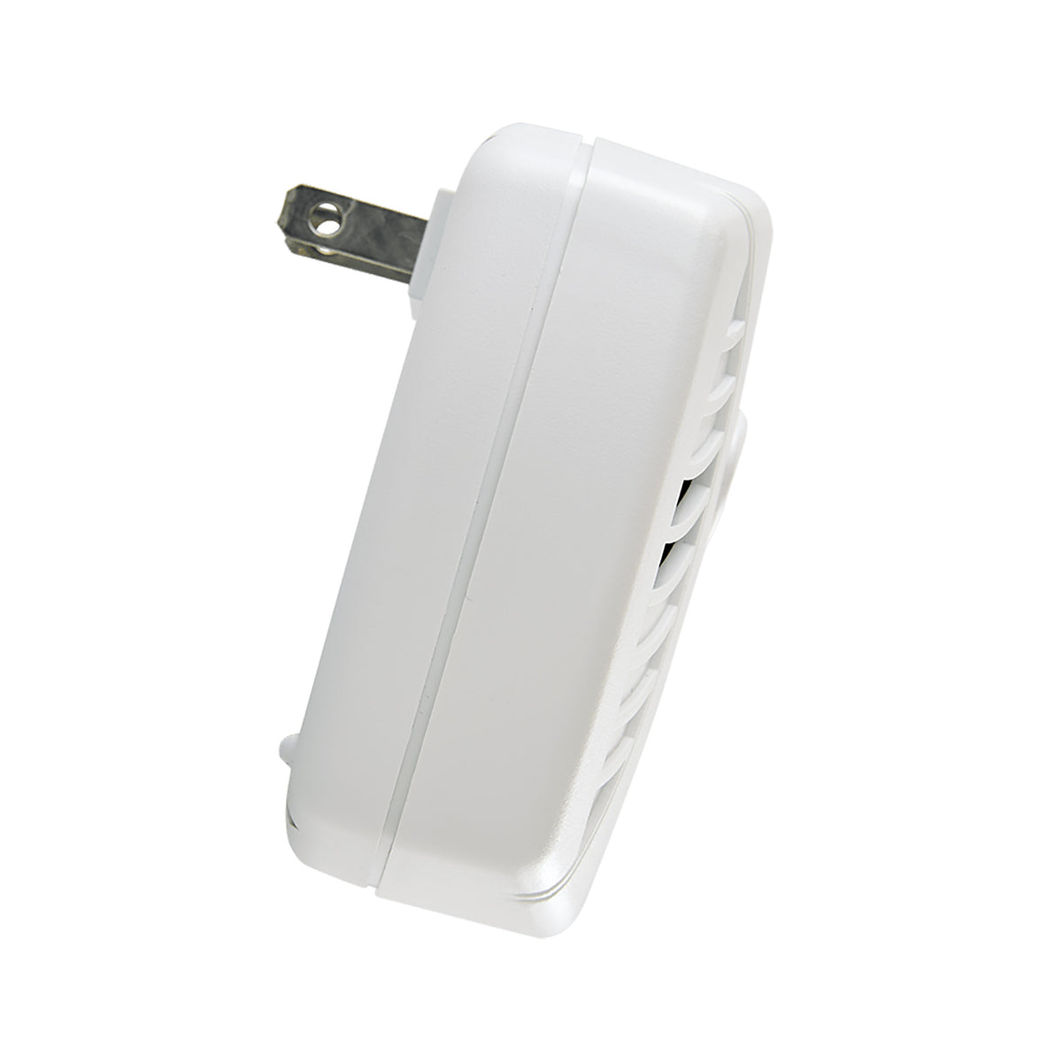 Carbon Monoxide Alarm side view with plug-in showing