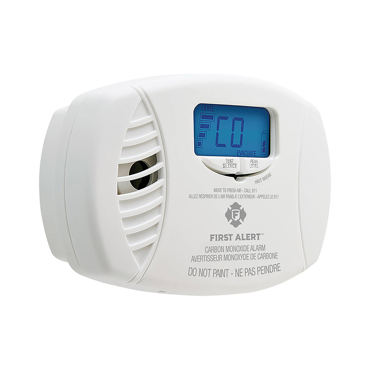 CO615A Plug in Carbon Monoxide Alarm with Battery Backup - At an Angle