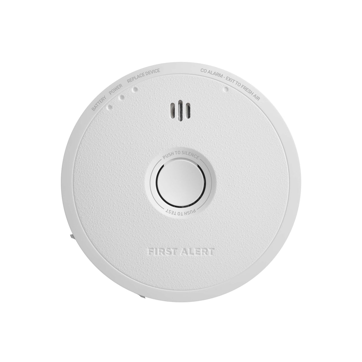 Front view of CO6W01 Hardwired CO Alarm with Battery Backup - US