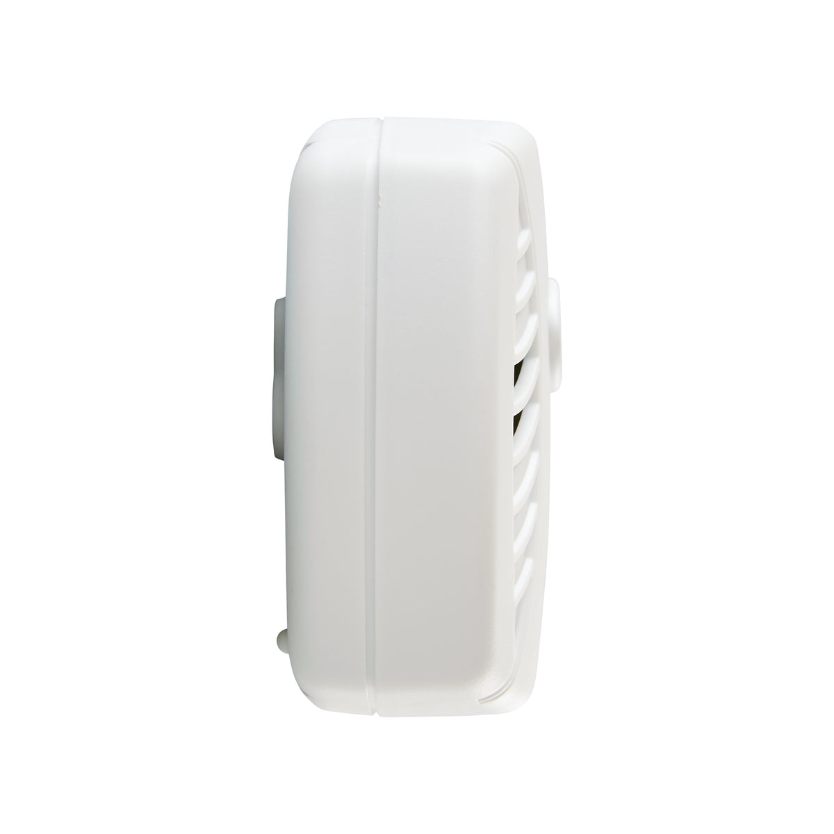 Side of white CO7B01 Battery CO alarm