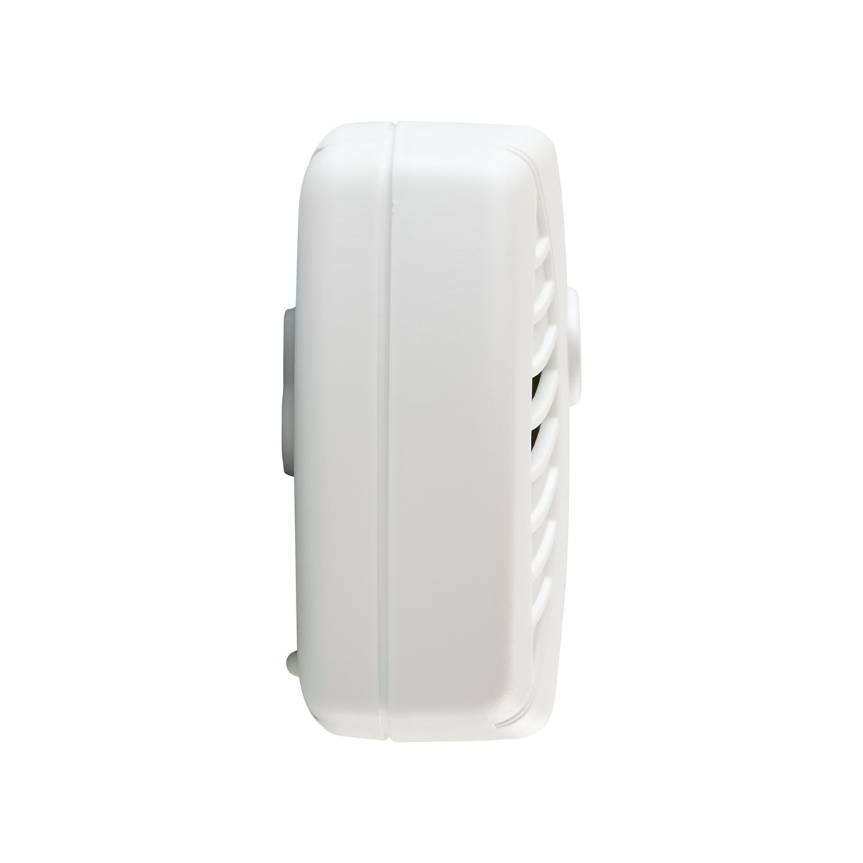 Side of white CO7B01 Battery CO alarm