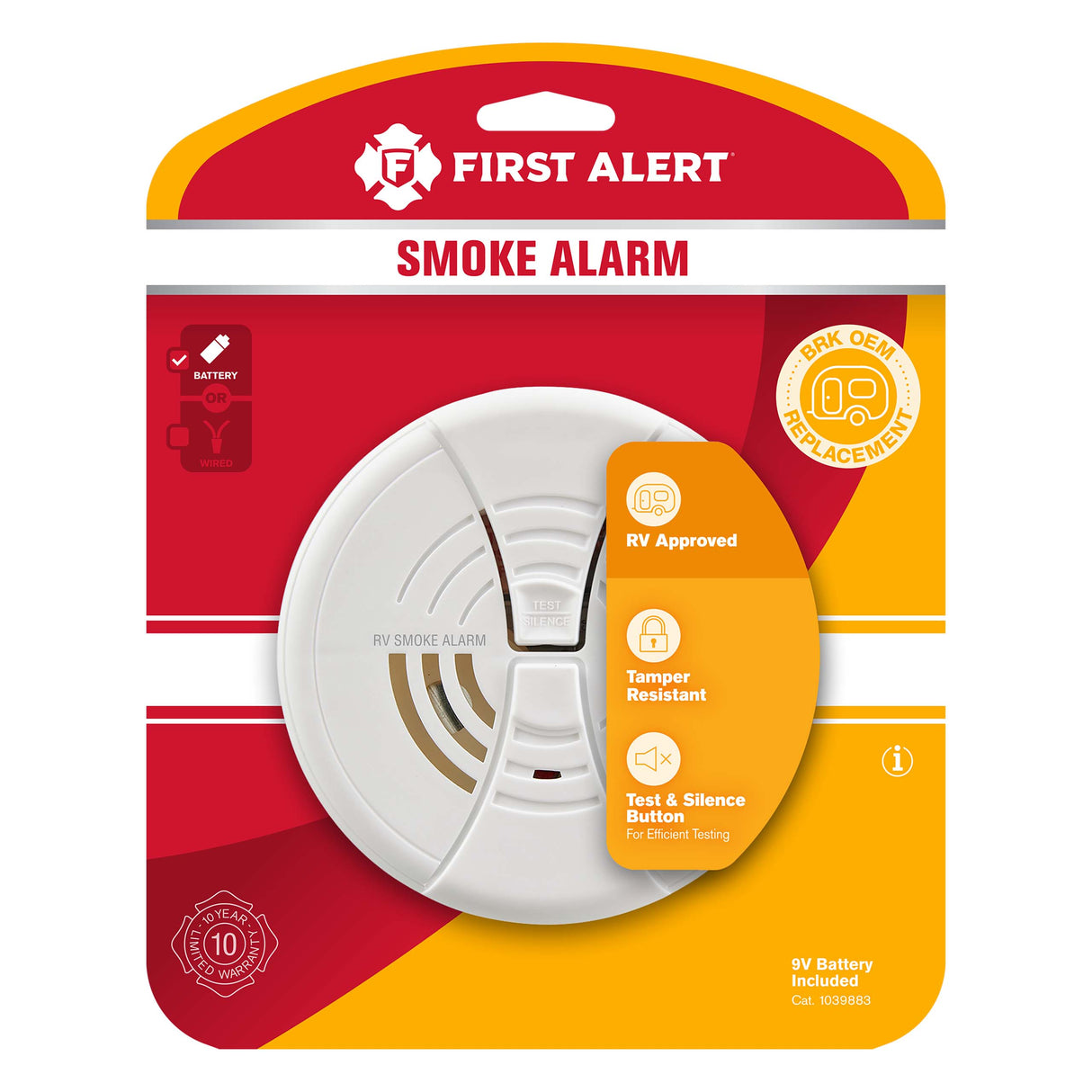 FG250RV Carton - Basic Battery Powered Ionization Smoke Alarm - RV Approved