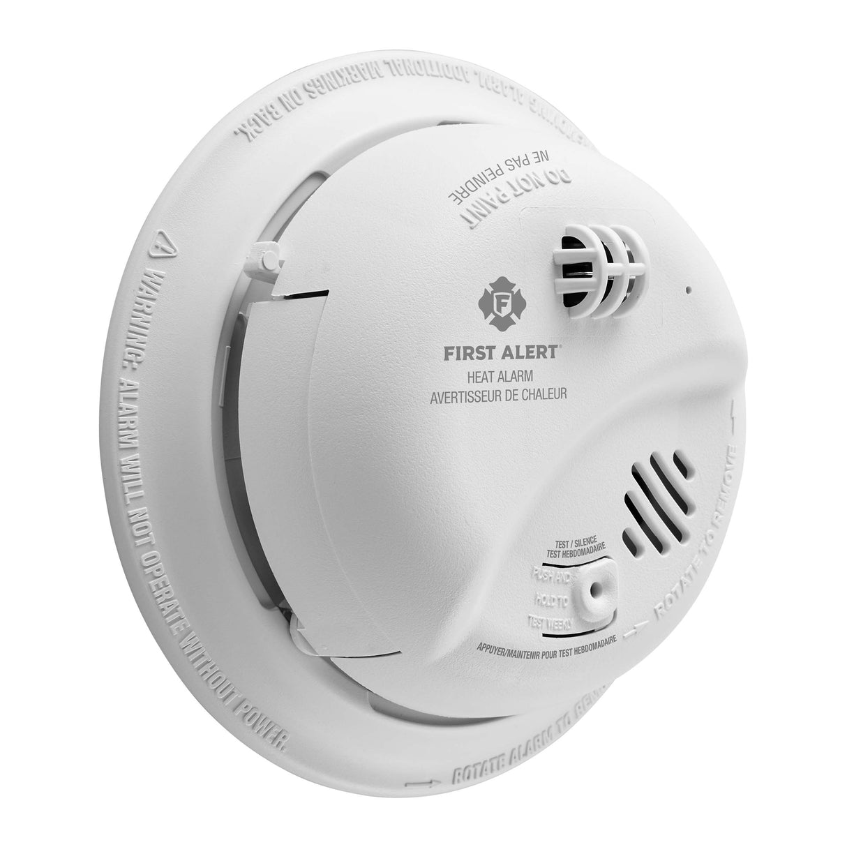 HD6135FBA Hardwired Heat alarm Angle view to show side and front relationship