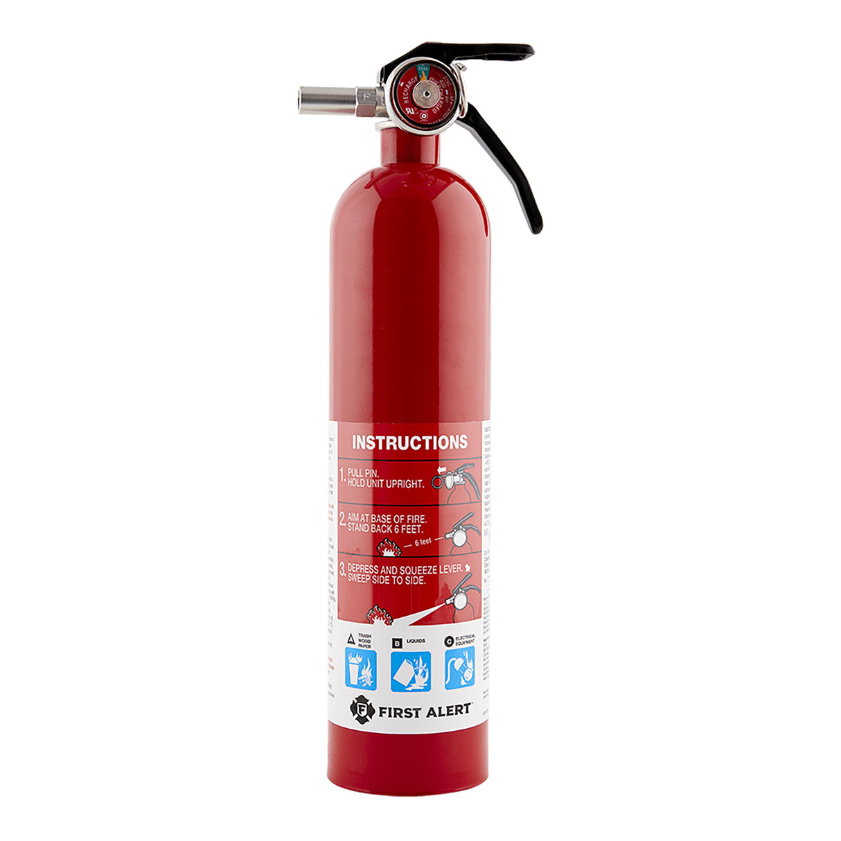 Red Fire Extinguisher front view