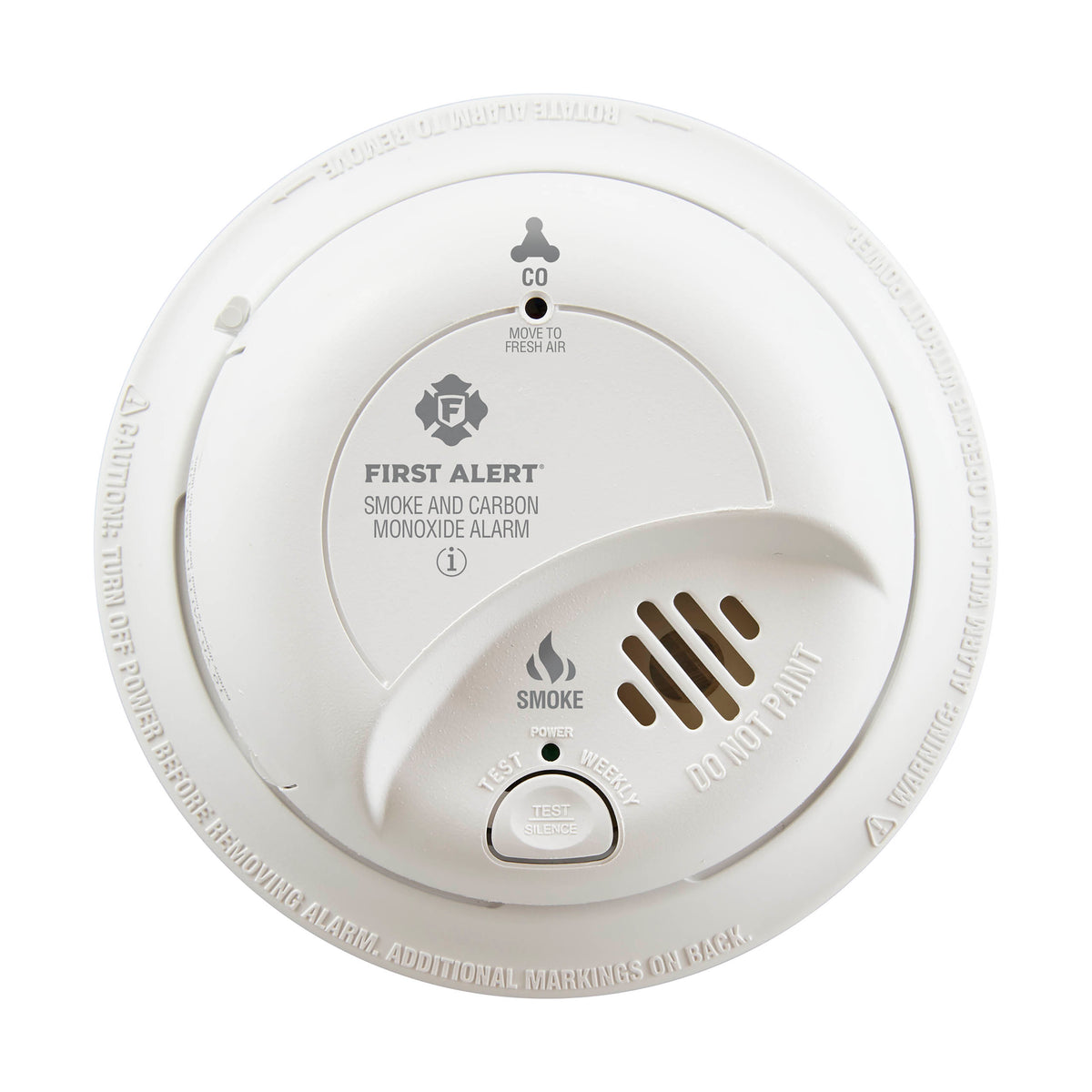 Front - Hardwired Smoke and Carbon Monoxide Alarm with 10 Year Sealed Battery Backup