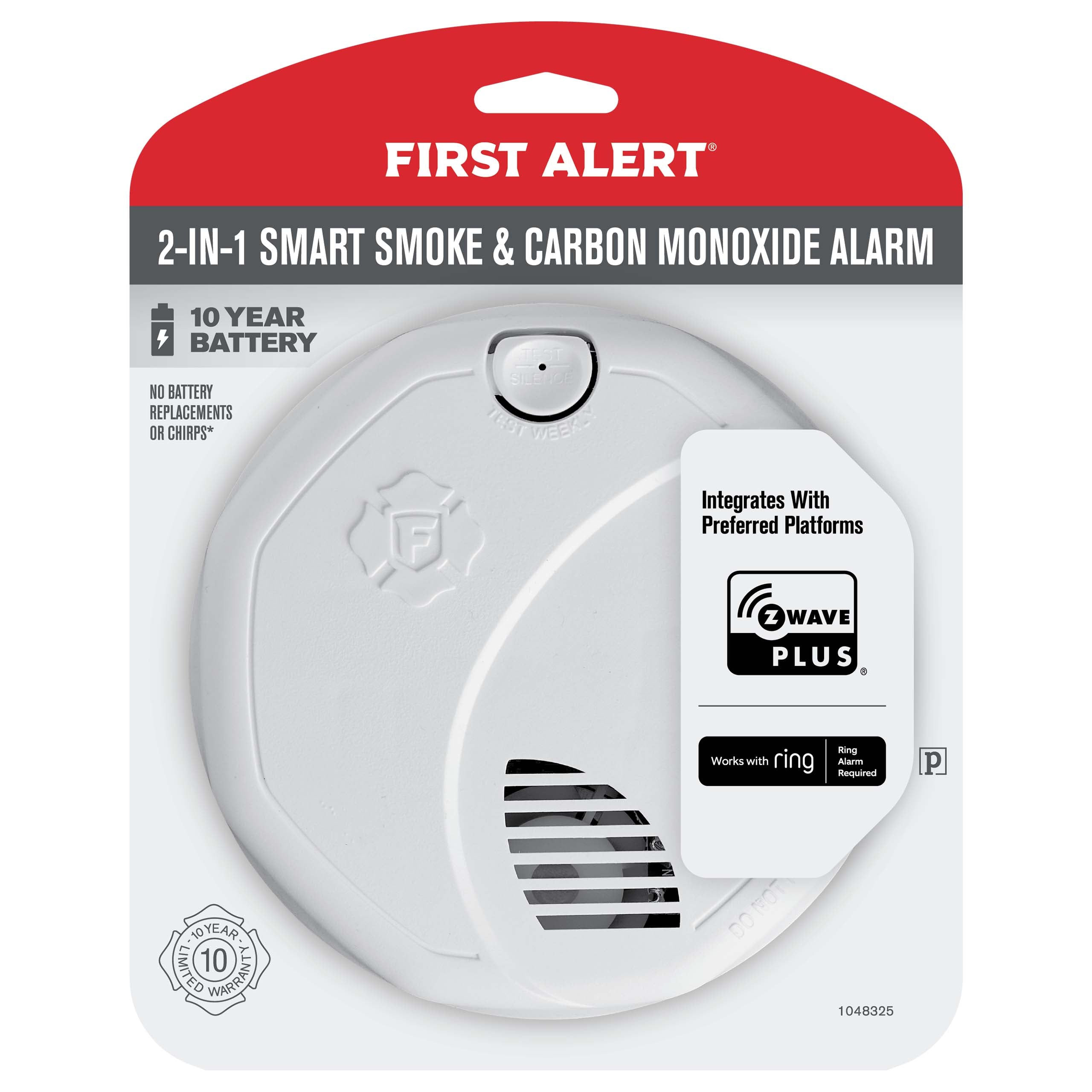 Z-Wave Plus Smart Smoke & Carbon Monxide Alarm works with Ring